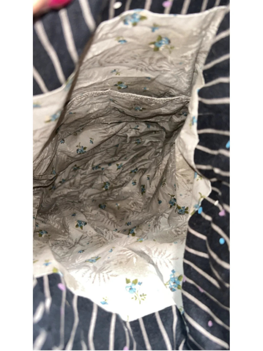 Women's Unbranded Quilted Floral Tote Bag Set, One Size, Black and Blue